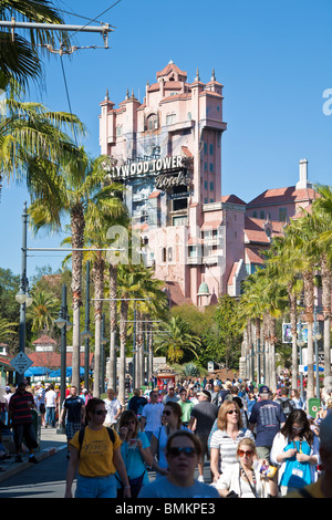 Orlando, FL - Februar 2009 - Tower of Terror Attraktion in Disneys Hollywood Studios in Kissimmee Orlando Florida Stockfoto