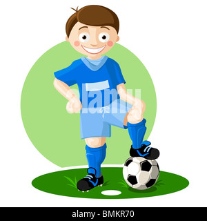 Fußball Spieler junge Stil cartoon Stockfoto