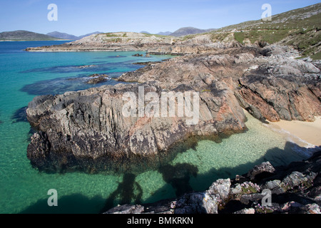 Westküste Strand in der Nähe von Borve westlichen Inseln Insel Harris klare Meer Schottland uk gb Stockfoto