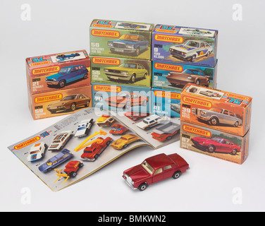 Spielzeugautos aus den späten 1970er und frühen 1980er Jahren Stockfoto