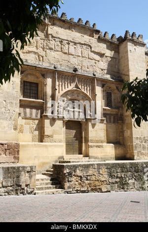 Eine reich verzierte Tür in der Außenwand der Mezquita de Córdoba oder Kathedrale in Córdoba, Andalusien, Südspanien Stockfoto