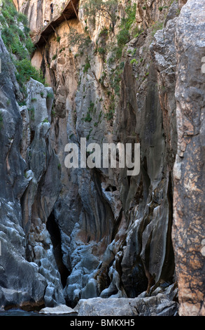 El Caminito del Rey, oder des Königs wenig Weg. El Chorro. Andalusien, Spanien Stockfoto