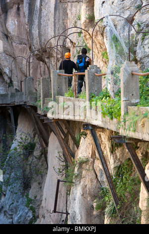 El Caminito del Rey, oder des Königs wenig Weg. El Chorro. Andalusien, Spanien Stockfoto