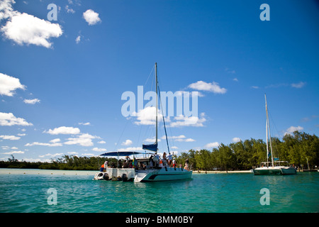 Ile Aux Cerf, beliebtesten Tagesausflug für Touristen & Einwohner, Ostende der Insel Mauritius, Afrika Stockfoto