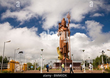 Grand Bassin-heilige Stätte der Hindus, riesigen Shiva-Statue 108 Meter hoch, Maha Shivaratri Tempel, Mauritius, Afrika Stockfoto