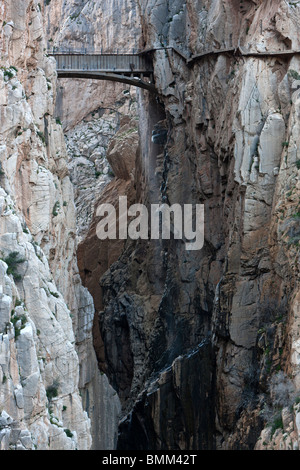 El Caminito del Rey, oder des Königs wenig Weg. El Chorro. Andalusien, Spanien Stockfoto