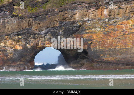 Coffee Bay, Transkye, Wild Coast, Südafrika. Hole in the Rock Stockfoto