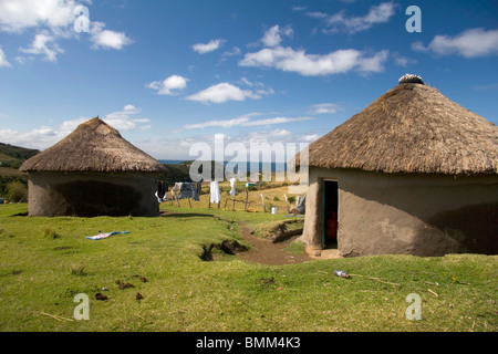 Coffee Bay, Transkye, Wild Coast, Südafrika. Ein traditionelles afrikanisches Dorf. Stockfoto