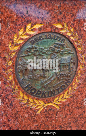 Boston-Marathon-Denkmal in Copley Square, Boston, Massachusetts Stockfoto