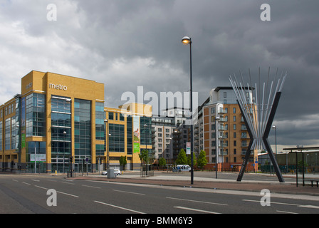 Metro Gebäude, Exchange Quay, Salford Quays, größere Manchester, England UK Stockfoto