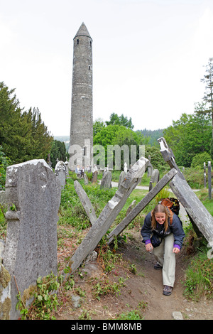 Kloster Glendalough, Co. Wicklow, Irland Stockfoto