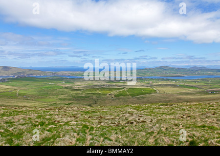 Panoramablick auf Valentia Island in der Nähe von Portmagee, Ring of Kerry, Irland Stockfoto