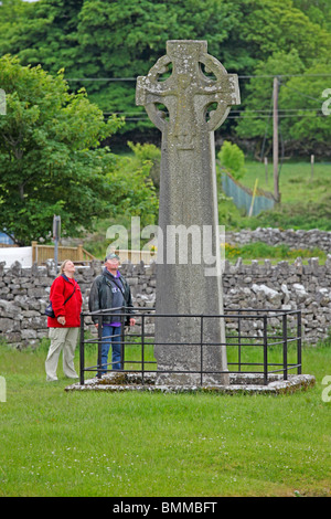 Westen Kreuz, Kilfenora, Burren, Co. Clare, Irland Stockfoto