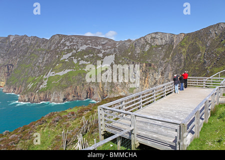 Panoramablick von der Aussichtsplattform, Slieve Ligen, Co. Donegal, Irland Stockfoto