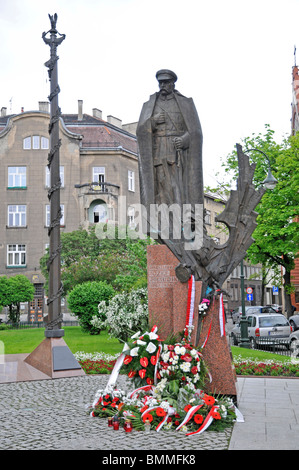 Denkmal Jozef Piłsudski, der renommierte Politiker der Zwischenkriegszeit. Krakau, Polen, Europе Stockfoto