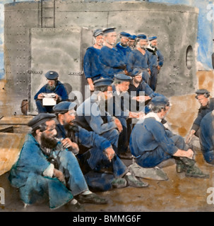 Besatzung der USS Monitor, Hampton Roads, Virginia während USA Bürgerkrieg, 1862 Stockfoto