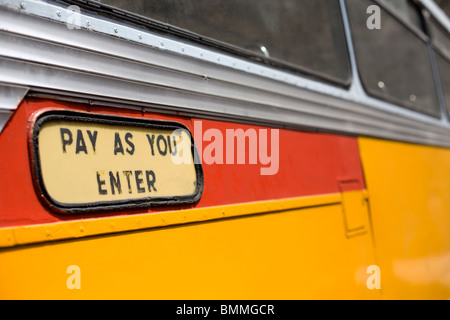 Detail eines Busses in Malta Stockfoto