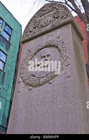 John Hancock Grab auf dem Granary Burial Ground auf der Freedom Trail, Boston, Massachusetts Stockfoto