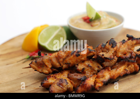 Huhn und Mango-Kebabs Stockfoto