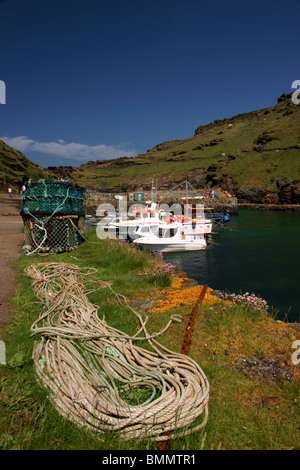 Bilder von der North Cornwall Fischerei Hafen von Boscastle Stockfoto