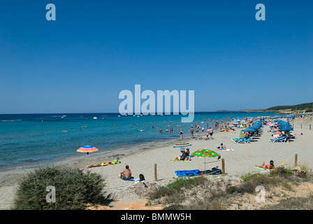 Strand und Dünen an der Santo Tomas, Menorca, Balearen, Spanien Stockfoto