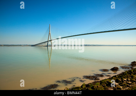 Pont de Normandie, Brücke über den Fluss Seine von Le Havre nach Honfleur Stockfoto