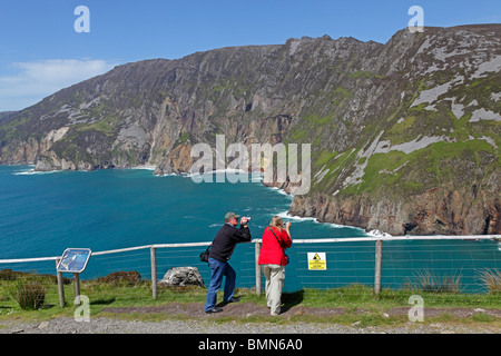 Panoramablick von der Aussichtsplattform, Slieve Ligen, Co. Donegal, Irland Stockfoto