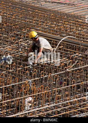 Groß angelegte Baustelle am Bahnhof Salzburg. Österreich. Stockfoto