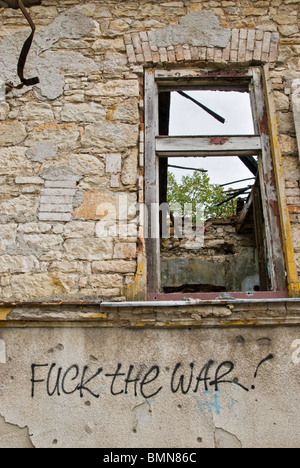 Krieg-Marken in den Ruinen der Straßen von Mostar, Bosnien und Herzegowina, Europa. Stockfoto