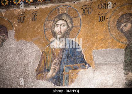Deesis Mosaik von Jesus Christus in Hagia Sophia Mosque, Istanbul, Türkei Stockfoto