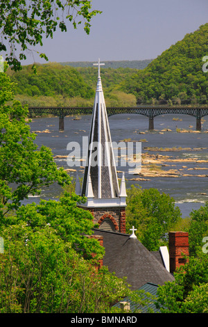 Blick vom Jefferson Rock, Appalachian Trail, Harpers Ferry, West Virginia, USA Stockfoto
