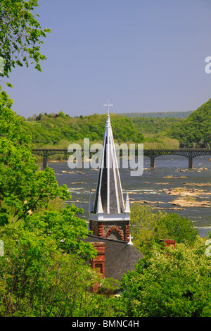 Blick vom Jefferson Rock, Appalachian Trail, Harpers Ferry, West Virginia, USA Stockfoto