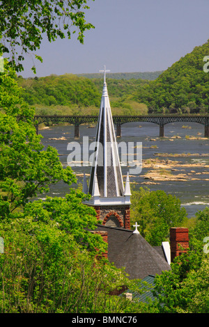 Blick vom Jefferson Rock, Appalachian Trail, Harpers Ferry, West Virginia, USA Stockfoto