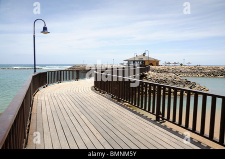 Pier in Caleta de Fuste, Kanarischen Insel Fuerteventura, Spanien Stockfoto