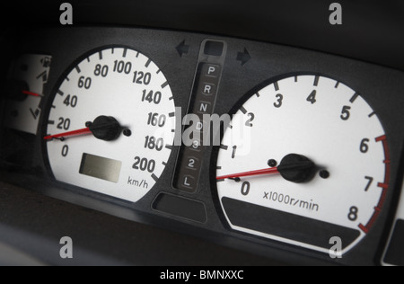 Nahaufnahme auf Auto-Bedienfeld Stockfoto