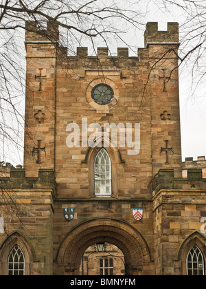 Das Haupttor der Durham Castle und University College Durham City, Großbritannien Stockfoto