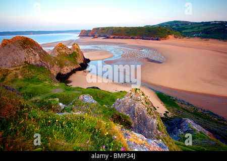 Drei Klippen Bucht, Halbinsel Gower, Wales Stockfoto