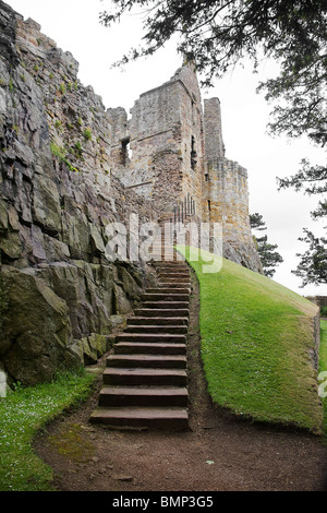 Schritte im Dirleton Castle. East lothian Stockfoto