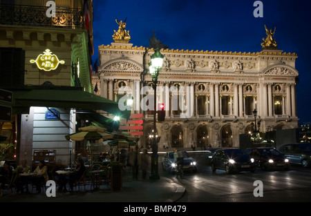 Die Oper und das Café De La Paix, Paris Stockfoto