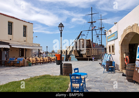 Crete Rethymnon Inner Harbour Stockfoto