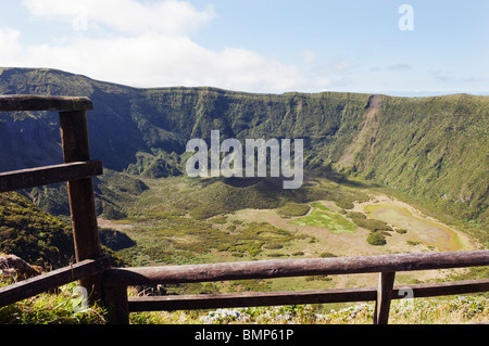 Innerhalb des erloschenen Vulkans Caldeira in Insel Faial, Azoren, Portugal Stockfoto