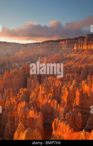 Sonnenaufgang am Bryce Amphitheater Aussicht vom Sunset Point am Bryce-Canyon-Nationalpark, Utah, USA Stockfoto