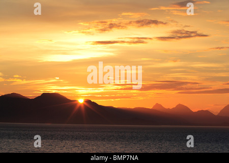 Sonnenuntergang; Haines; Haines Borough; Alaska; Vereinigte Staaten von Amerika Vereinigte Staaten von Amerika Stockfoto
