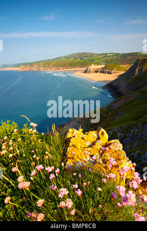 Drei Klippen Bucht, Halbinsel Gower, Wales Stockfoto