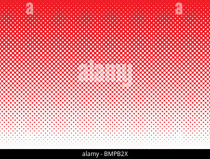 Roter Hintergrund mit weißen Halbton Dot gradient Konzept Stockfoto