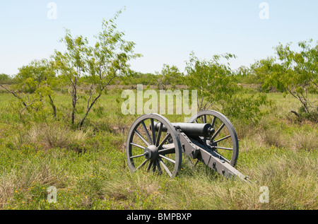 Texas, Brownsville, Palo Alto Battlefield National Historic Park Ort der 1846 Schlacht von USA - Mexiko-Krieg, Kanone US-Seite Stockfoto