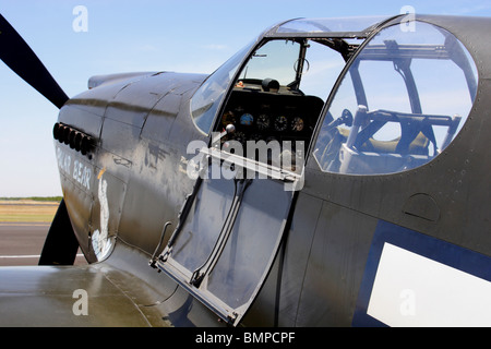 Ein North American Aviation P-51A Mustang sitzt auf der Rampe am 2010 Madera Versammlung von Warbirds Stockfoto