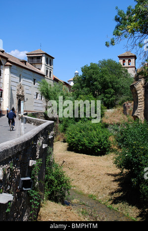 Carrera del Darro, Viertel Albaicin, Granada, Provinz Granada, Andalusien, Südspanien, Westeuropa. Stockfoto