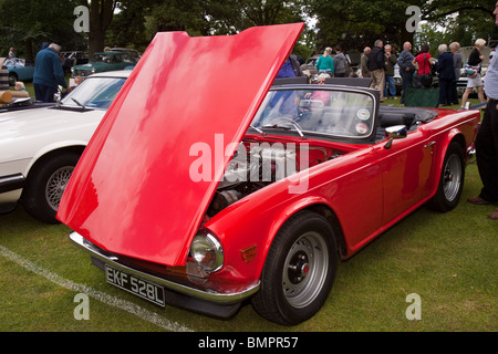 Rote Triumph TR6 Sportwagen-Klassiker Stockfoto