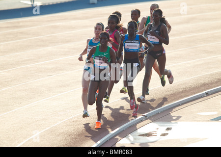 Läufer, die im Wettbewerb mit der Frauen 5000 Meter bei den New York Grand Prix, IAAF Diamond League Stockfoto